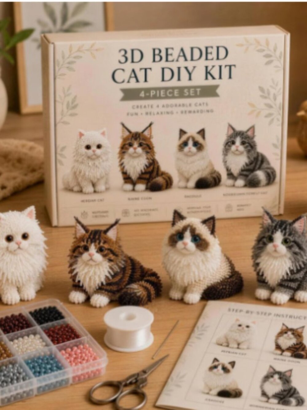 NWT Beaded 3D Cat Kit